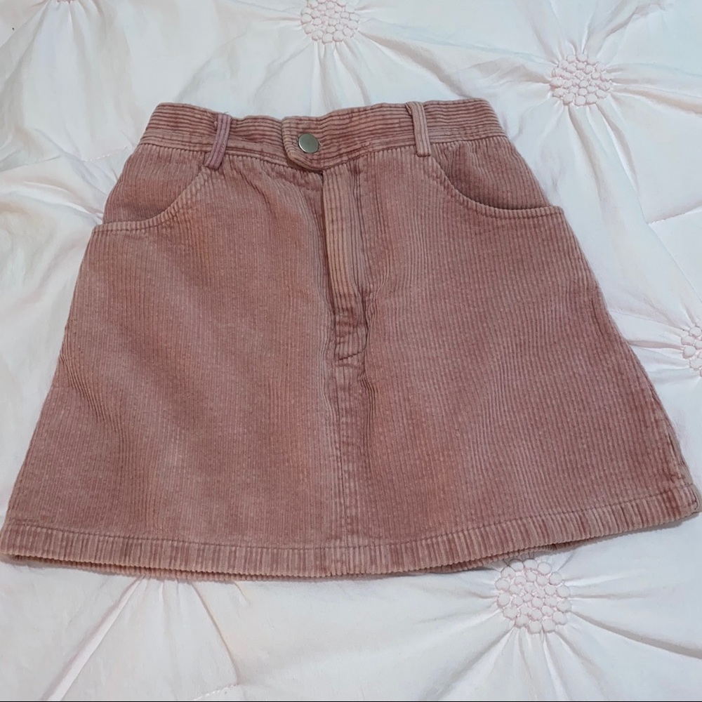 Pink corduroy skirt